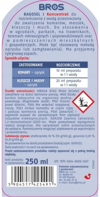 Bros Bagosel preparat do oprysku przeciw komarom i kleszczom 250ml