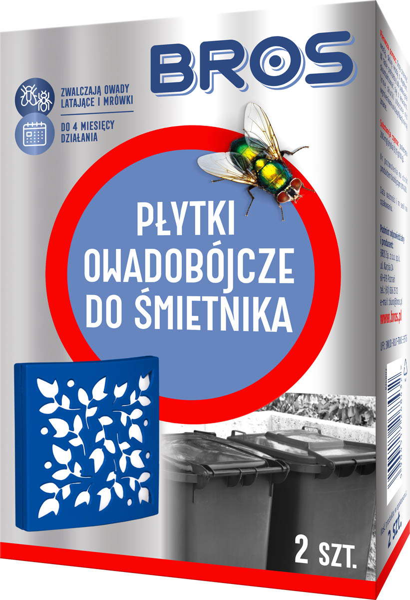 Bros Owadobójcze płytki do śmietników 2 sztuki
