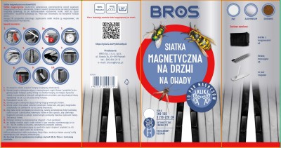 Bros Magnetyczna biała siatka na drzwi zabezpieczająca pomieszczenia przed owadami 160x220cm