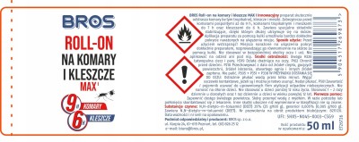 Bros Max 25% deet środek przeciw komarom i kleszczom w roll on 50 ml