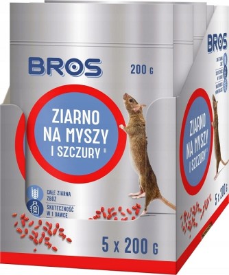 Bros trutka ziarno na myszy i szczury 1kg - 5 saszetek x 200g