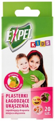 Expel Kids łagodzące ukąszenia plasterki - 20 sztuk