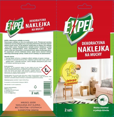 Expel naklejka na muchy świecąca w ciemności - 2 sztuki