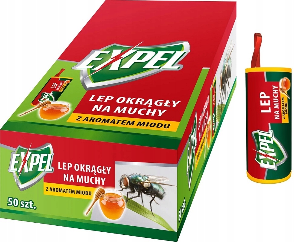 Expel okrągły lep na muchy - 50 sztuk