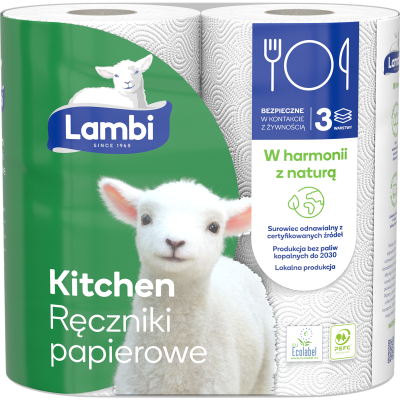 Lambi Kitchen papierowy 3-warstwowy ręcznik kuchenny 2 rolki 