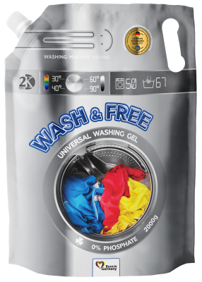 Wash and Free uniwersalny żel do prania w opakowaniu uzupełniającym 2kg  