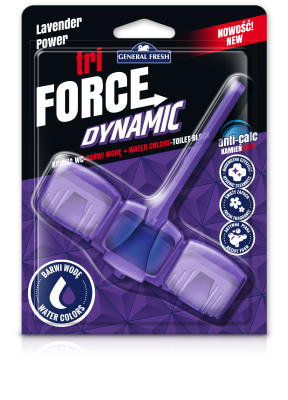 Tri Force Dynamic General Fresh Lawendowa barwiąca wodę kostka do toalety WC 45g