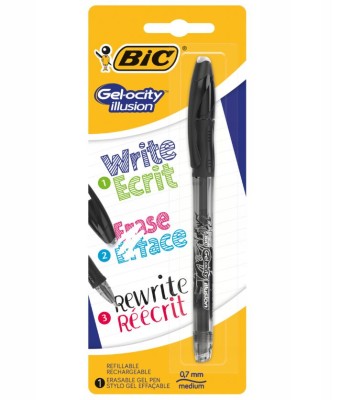 Bic Gel-ocity Illusion wymazywalny czarny długopis 1 sztuka 