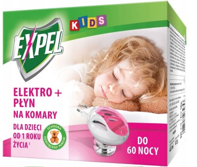 Expel kids urządzenie elektroniczne plus płyn na komary 60 nocy