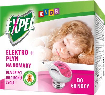 Expel Kids urządzenie elektroniczne plus płyn na komary 60 nocy