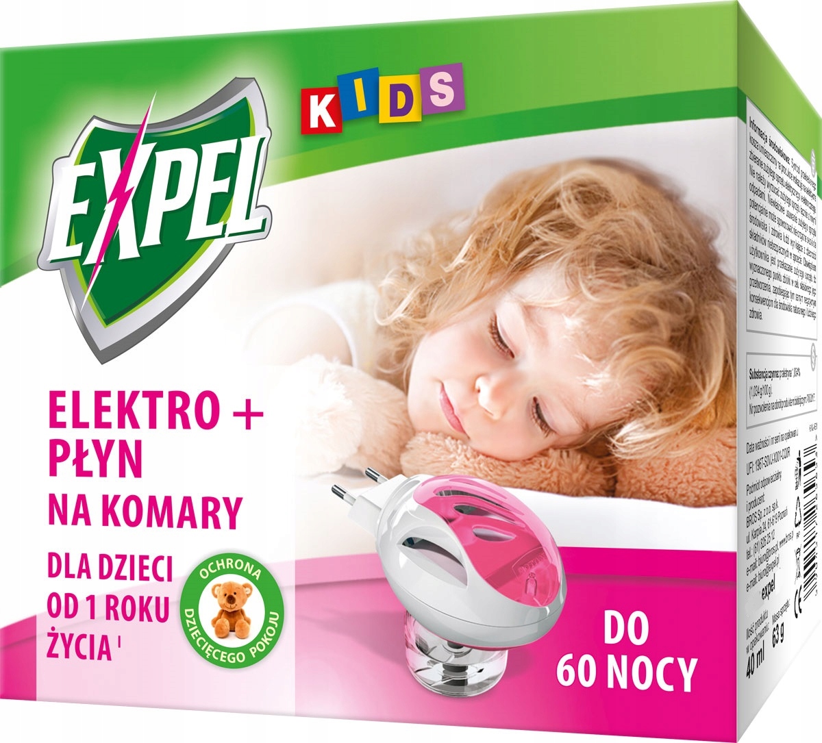 Expel Kids urządzenie elektroniczne plus płyn na komary 60 nocy