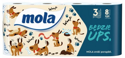 Mola Będzie Ups biały papier toaletowy 8 rolek