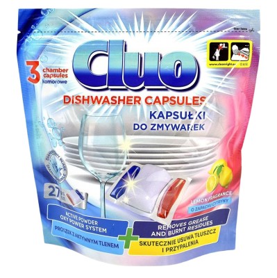 Cluo kapsułki 3-komorowe do zmywarek 27 sztuk x 14g