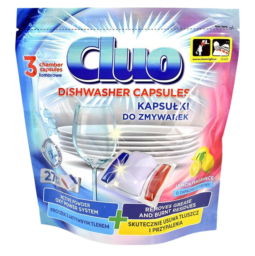 Cluo kapsułki 3-komorowe do zmywarek 27 sztuk x 14g