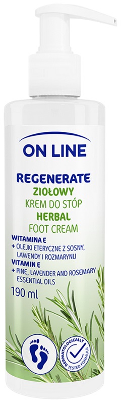 On Line Ziołowy krem do stóp z dozownikiem 190ml