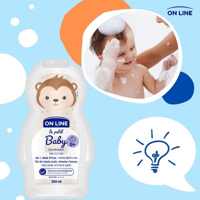 On Line Le Petit Baby ochronny żel 3w1 do mycia ciała włosów i twarzy 350ml