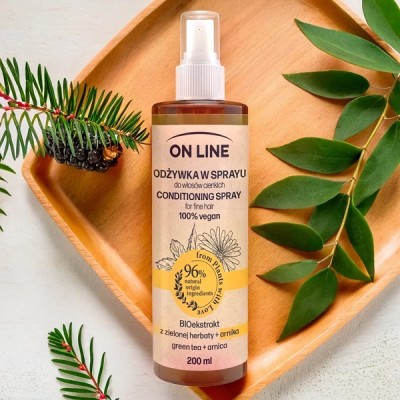 On Line From Plants With Love arnika i zielona herbata odżywka do włosów cienkich w rozpylaczu 200ml