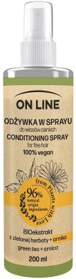On Line From Plants With Love arnika i zielona herbata odżywka do włosów cienkich w rozpylaczu 200ml