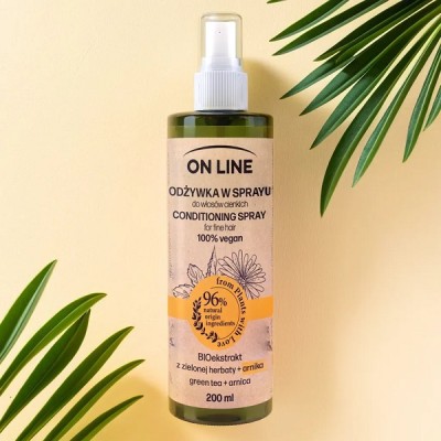 On Line From Plants With Love arnika i zielona herbata odżywka do włosów cienkich w rozpylaczu 200ml