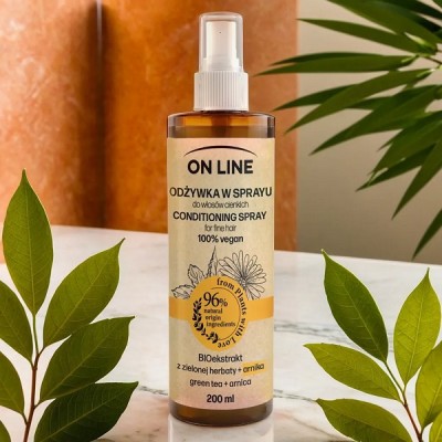 On Line From Plants With Love arnika i zielona herbata odżywka do włosów cienkich w rozpylaczu 200ml