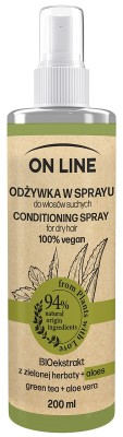On Line From Plants With Love aloes i zielona herbata odżywka do włosów suchych w rozpylaczu 200ml