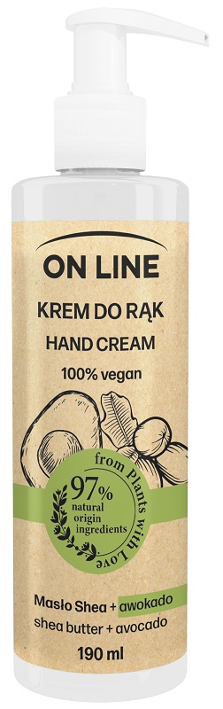 On Line From Plants With Love awokado i masło shea krem do rąk 190ml