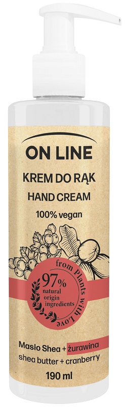On Line From Plants With Love żurawina i masło shea krem do rąk 190ml
