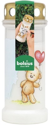 Bolsius Miś znicz z metalowym deklem 12 sztuk