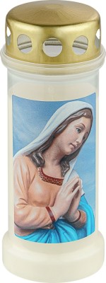 Bolsius znicz Maria modląca z metalowym deklem 12 sztuk