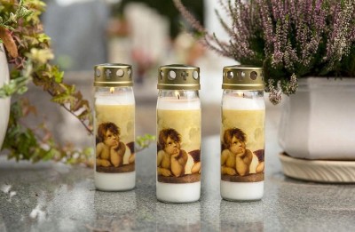 Bispol WG4D-01 Aniołki znicz szklany 24 sztuki