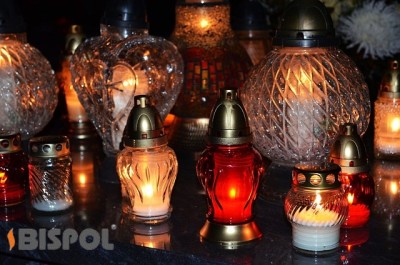 Bispol 4057 czerwony znicz szklany 5 sztuk