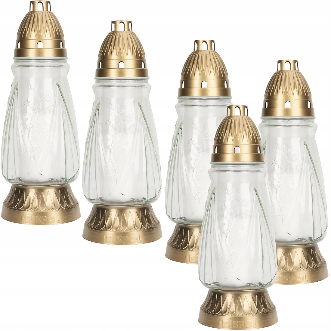 Bispol 4057 bezbarwny znicz szklany 5 sztuk