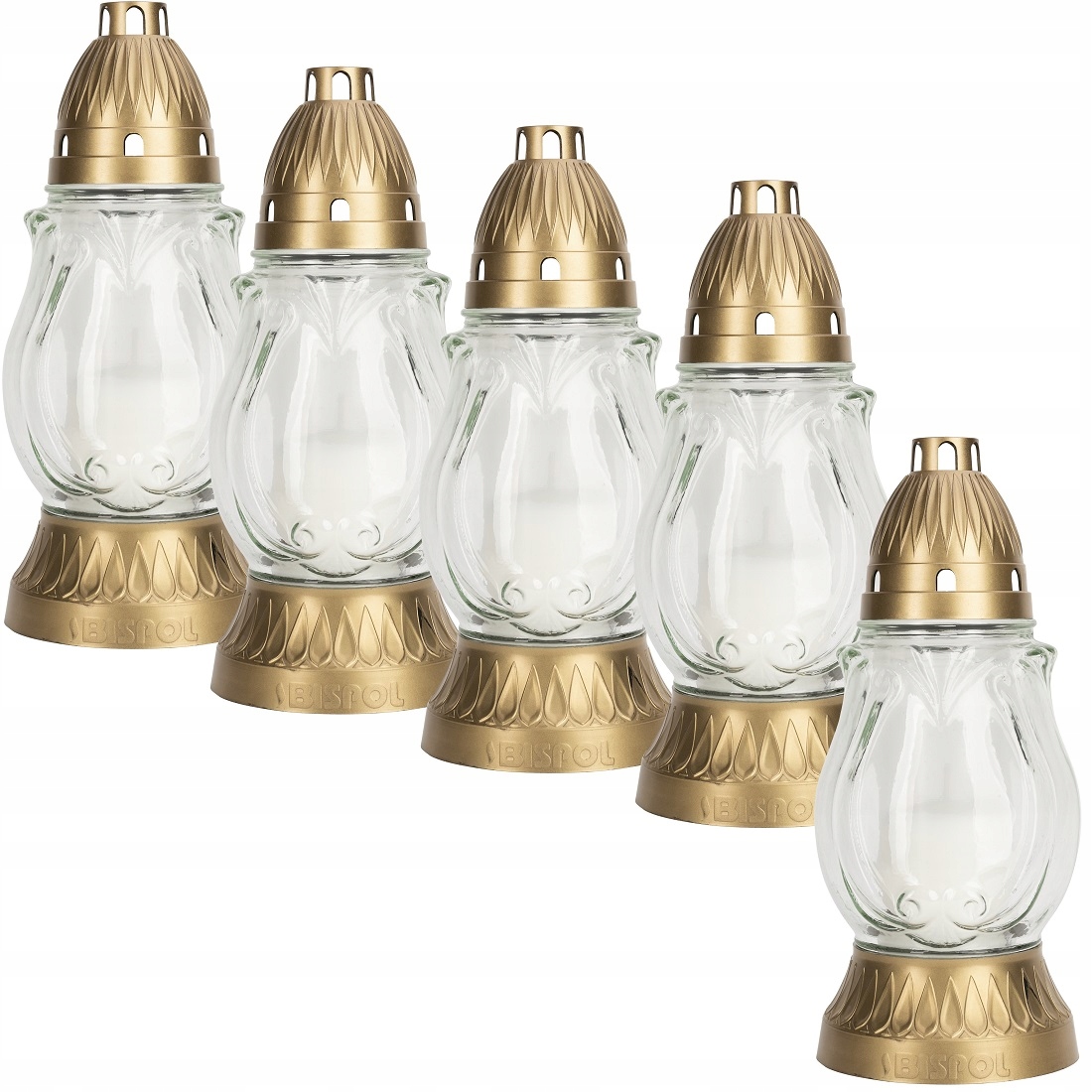 Bispol 3038 bezbarwny znicz szklany 5 sztuk