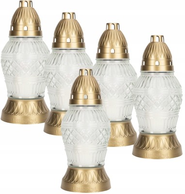 Bispol 3039 bezbarwny znicz szklany 5 sztuk