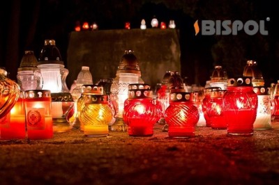 Bispol 3038 czerwony znicz szklany 5 sztuk