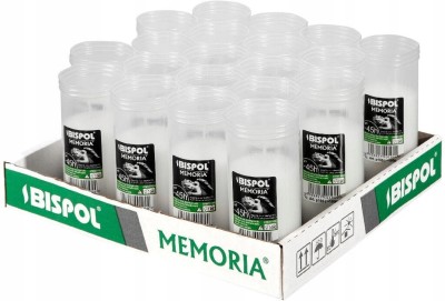 Bispol Memoria p165 wkłady parafinowe do zniczy 45 godzin palenia 20 sztuk