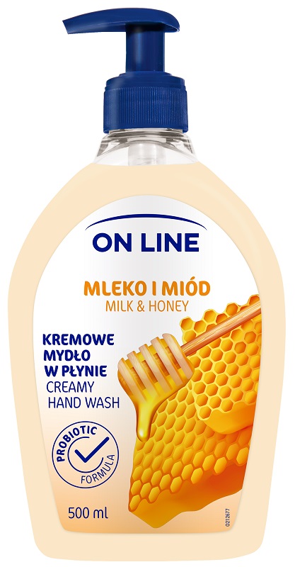 On Line Mleko i Miód z probiotykami kremowe mydło w płynie z dozownikiem 500ml