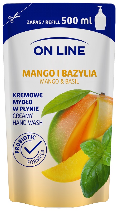 On Line Mango i Bazylia z probiotykami mydło w płynie zapas 500ml