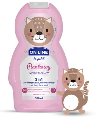 On Line Le Petit piankowy 3w1 szampon żel i płyn do kąpieli dla dzieci 350ml
