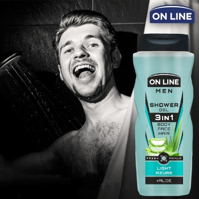 On Line Men Light Azure męski żel 3w1 pod prysznic 410ml