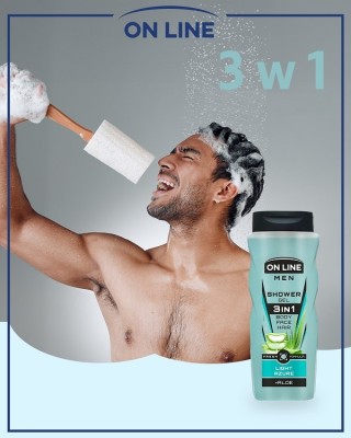 On Line Men Light Azure męski żel 3w1 pod prysznic 410ml
