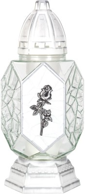 Bispol 4072 Róża na białym tle znicz szklany 4 sztuki