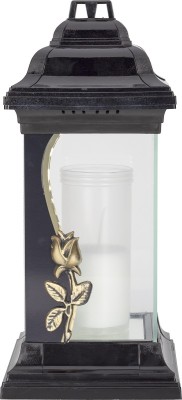 Bispol znicz szklany Latarnia 4077 z wkładem tacka 2 sztuki