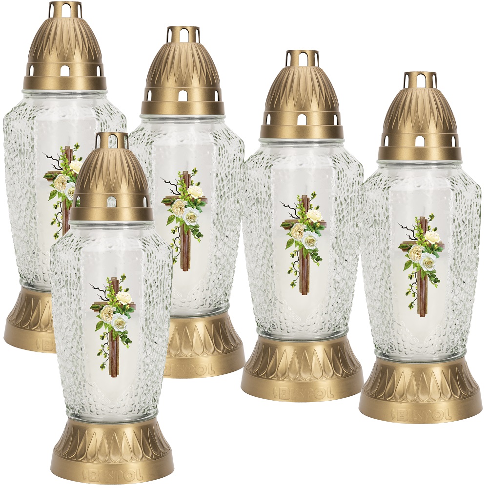 Bispol 4065K bezbarwny znicz szklany 5 sztuk