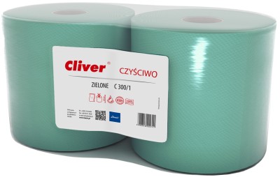 Cliver zielone czyściwo z makulatury jedno warstwowe 2 rolki
