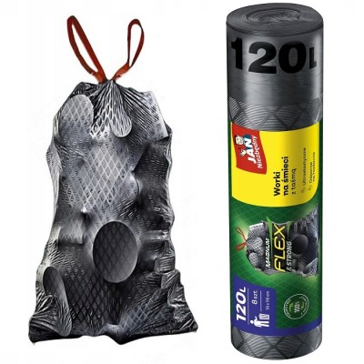 Jan Niezbędny Magnum Flex & Strong worki czarne z taśmą 120l 8 szt.