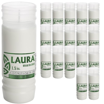 Bispol Laura L5 wkłady do zniczy zalewane około 84h palenia tacka 18 sztuki