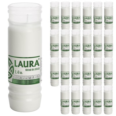 Bispol Laura L4 wkłady do zniczy zalewane około 68h palenia tacka 24 sztuki