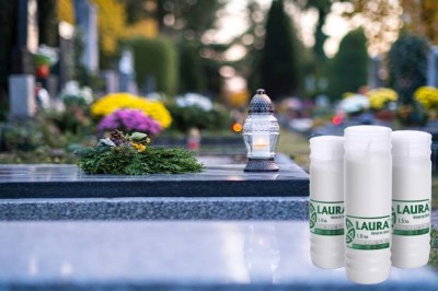 Bispol Laura L3 wkłady do zniczy zalewane około 54h palenia tacka 24 sztuki