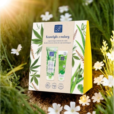 Cztery Pory Roku Kosmetyki z Natury zestaw upominkowy balsam do ciała 250ml + krem do rąk 130ml
